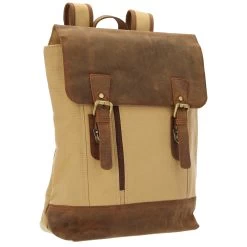 Dermata - Rucksack Canvas/Leder Kombination 39 Cm -Ausgewählte Modetaschengeschäfte 2842 n b5